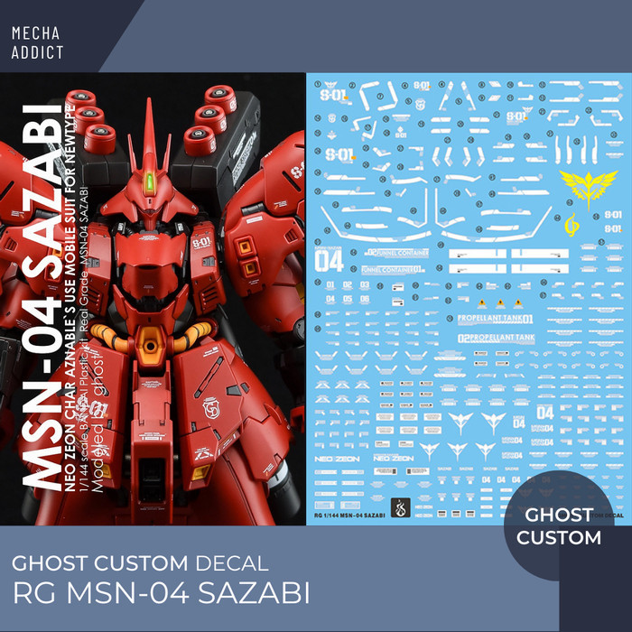 Water Slide Decal RG Sazabi by Ghost Decal