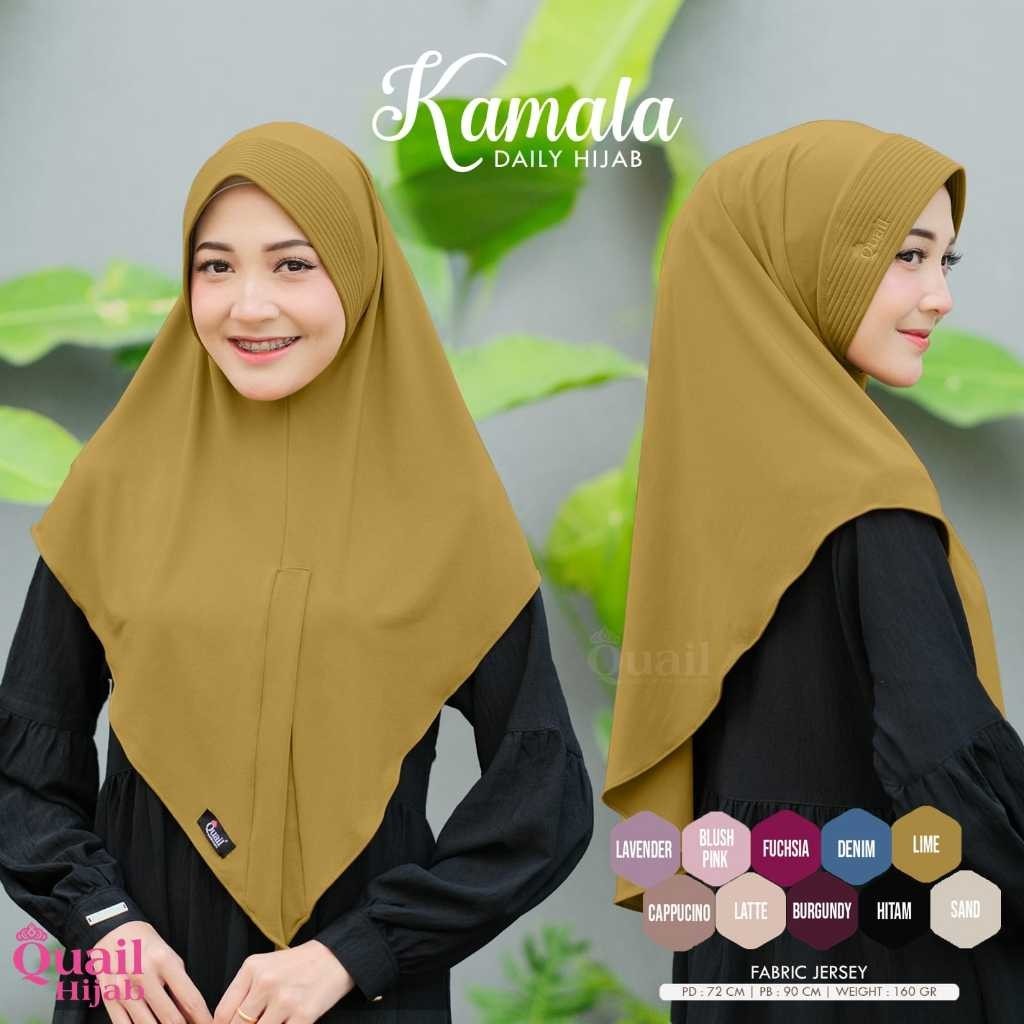 Kamala Khimar Jilbab Original Quail Hijab Wanita Jersey Baraqah.idn
