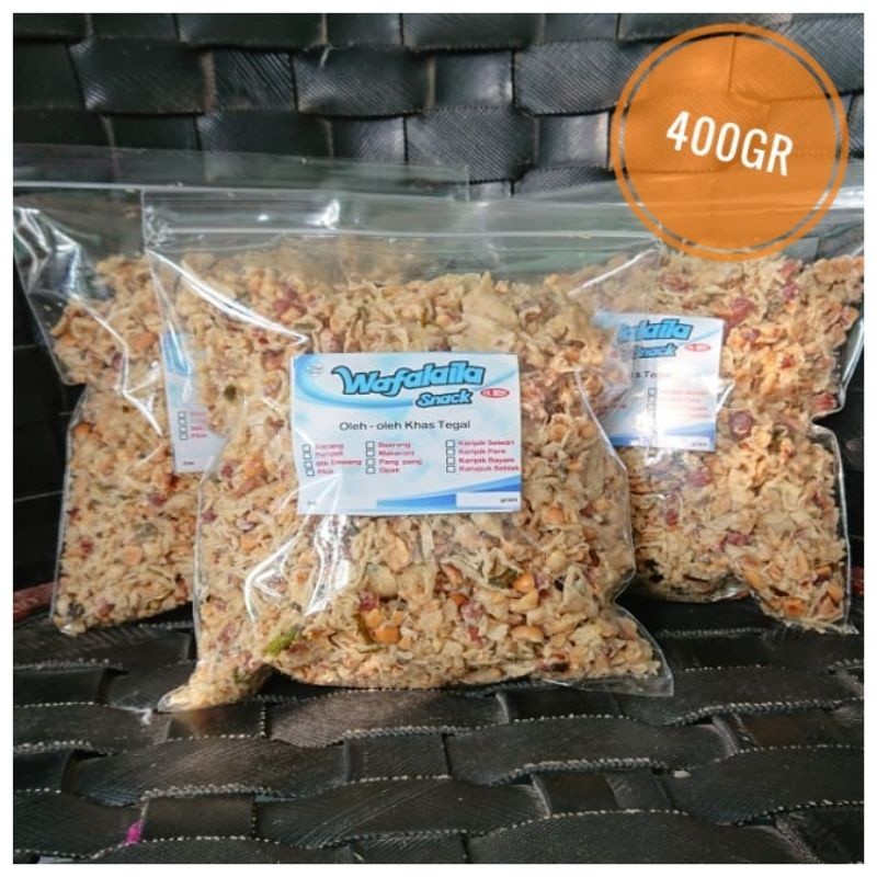 

Remukan Rempeyek Kacang & keripik Tempe 400gr Remukan peyek