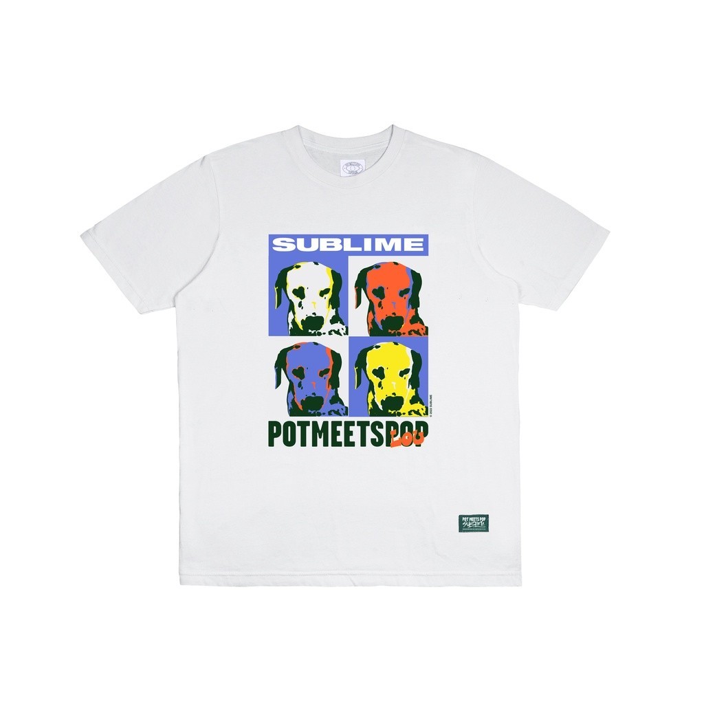 【COD】 PMP X SUBLIME POT MEETS LOU TEE WHITE Fashion T-shirt