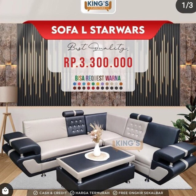 SOFA STARWARS SUDUT - SOFA MURAH - SOFA KELUARGA - SOFA RUANG TAMU MINIMALIS - SOFA L - SOFA CUSTOM 