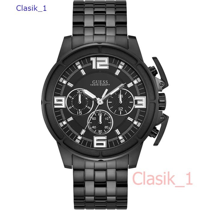 Original 100% GUESS W1114G1 Apollo - Jam Tangan Pria - Hitam