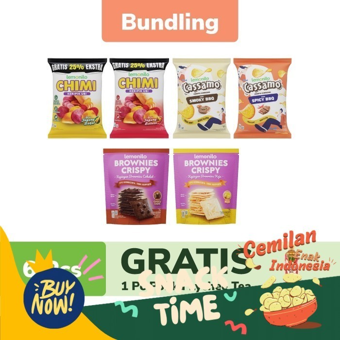 

Special Diskon 6 Pcs Lemonilo Paket Cemilan Asin dan Manis FREE 1 Pc Pokka Lychee Tea