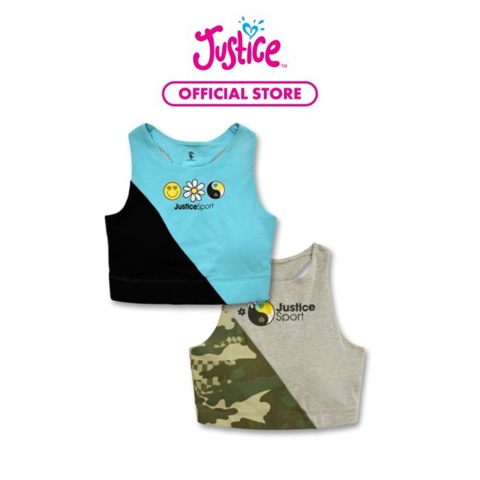 Justice Girls Colorblock Seamless Bra, 2 Pack - Miniset Anak Perempuan - 36