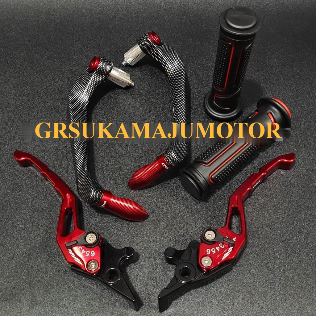 #GR# [HEMAT 3in1] Proguard Carbon Sabit + Handgrip ersatzel + Handle JARUM Variasi CNC Nmax PCX Aero