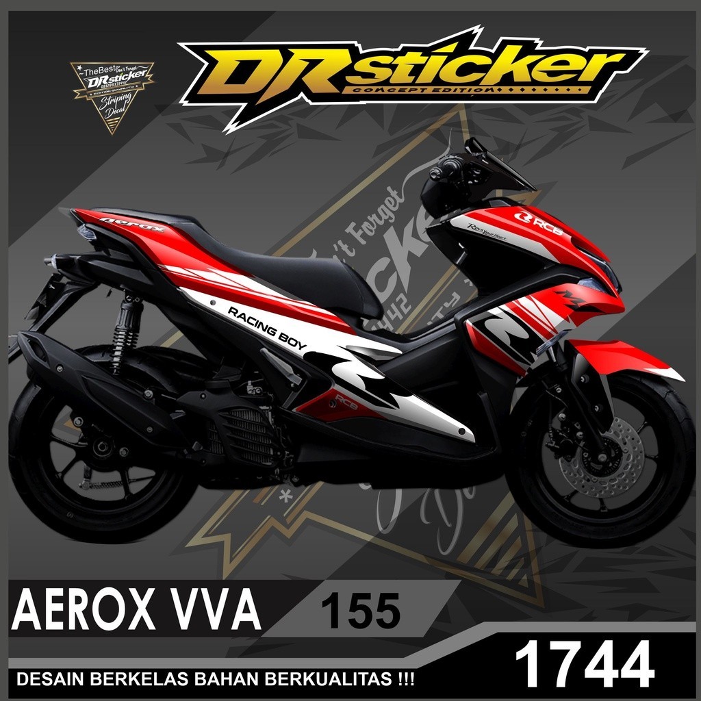 Stiker Decal Custom Aksesoris Sepeda Motor AEROX 155 VVA Motif Racing Boy Stiker AEROX 155 VVA Full 