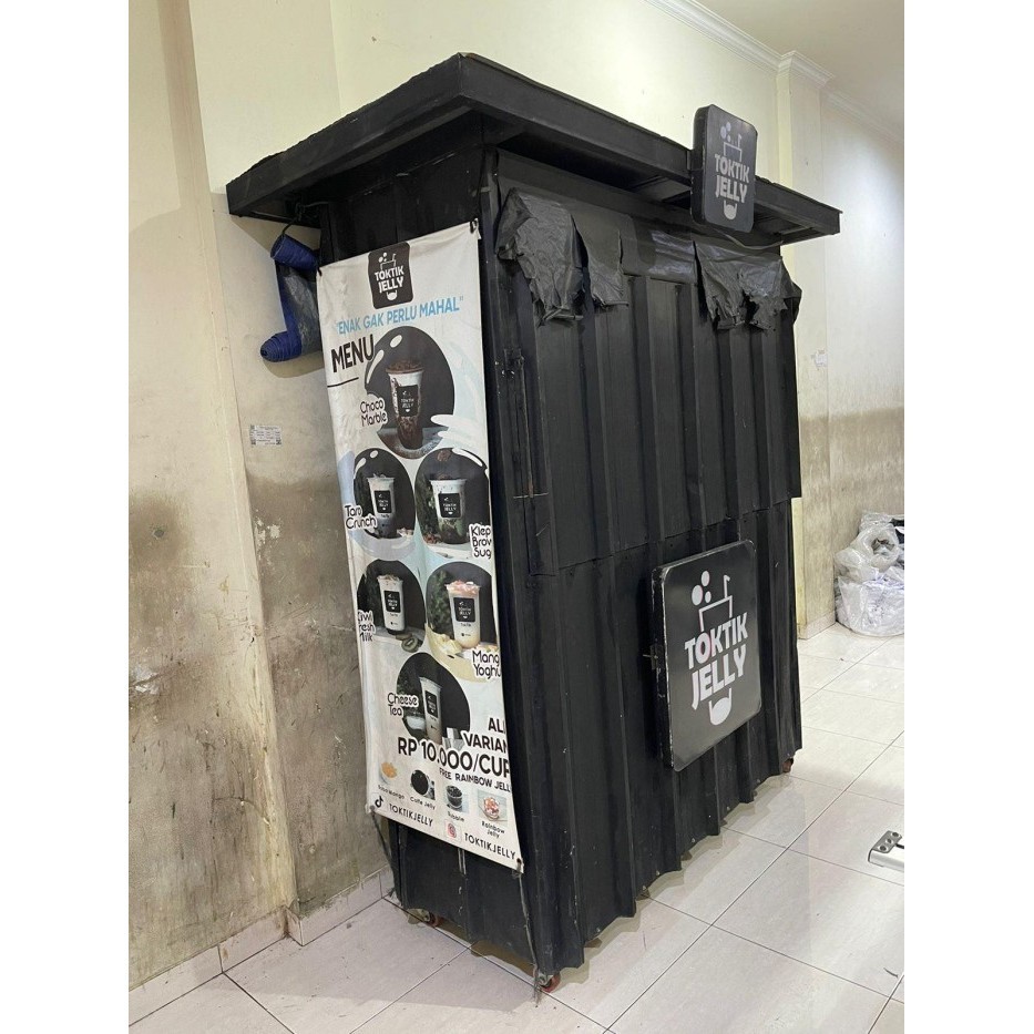 Gerobak Kontainer bekas jualan minuman baru pakai 6 bulan