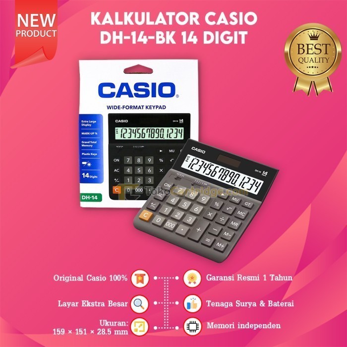 

New Original Casio DH 14-BK Calculator Dekstop DH-14 Digits Black
