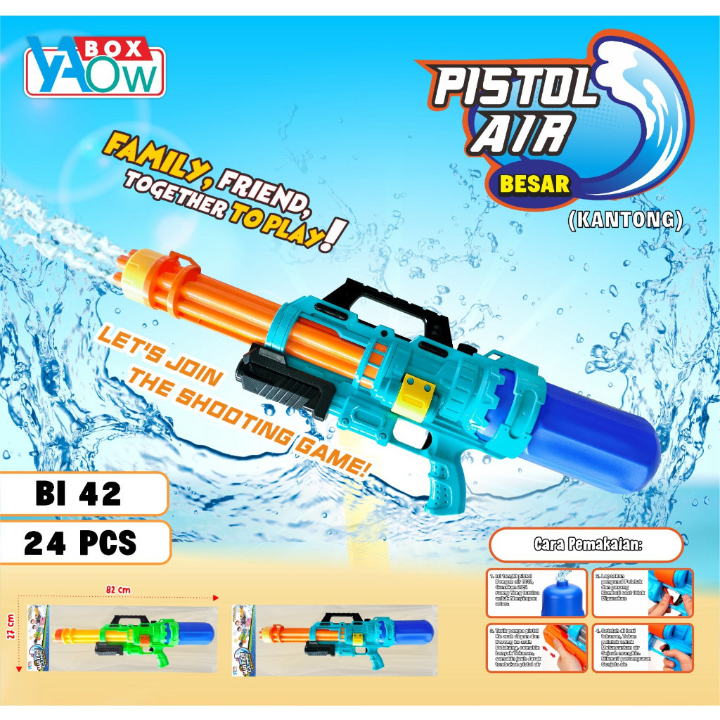 MAINAN ANAK PISTOL AIR UKURAN BESAR JUMBO / MAINAN ANAK PISTOLAN AIR UKURAN 82CM BI42 JUMBO PROMO TE