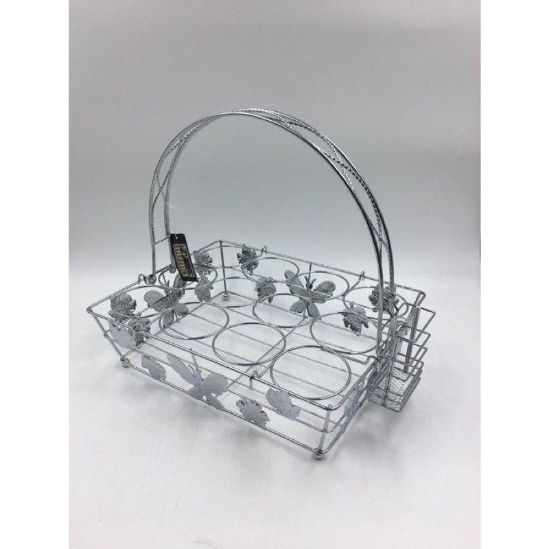 Rak aqua gelas estetik stainless tempat aqua gelas lebaran rak aqua gelas bentuk  segi lubang 12 bis