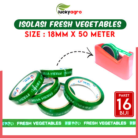 

[Paket 16 Biji] Lakban Isolasi Selotip Buah Sayur (18mm x 50 Meter) FRESH VEGETABLES