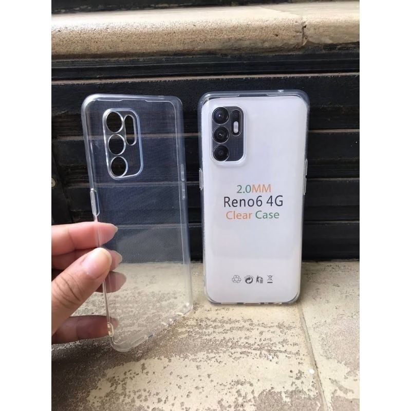 Case bening  OPPO RENO 6 4G   Casing silikon airbag space bening clear  Putih transparan