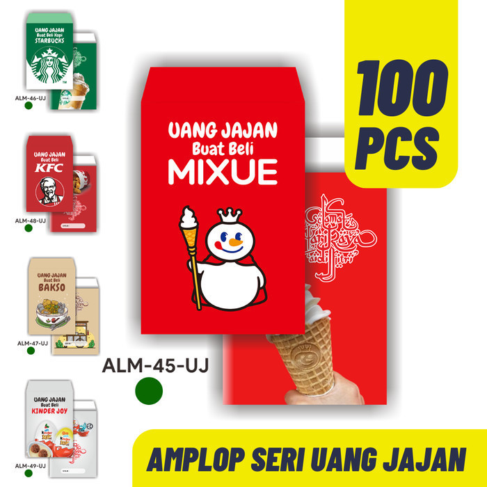 

PAKET 100 PCS AMPLOP LEBARAN MURAH MOTIF UANG JAJAN RESTO