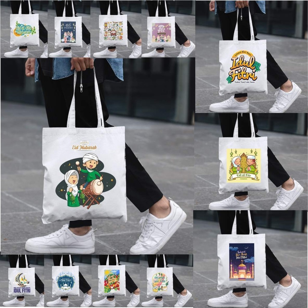 EXD - Tas Tote Bag Totebag Selamat Hari Raya Idul Fitri Eid Mubarak Tas Lebaran