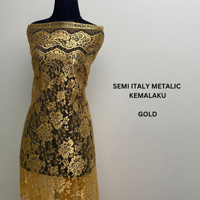 Brokat Rijek 1.5m Semi Italy Metalic  (Kemalaku)