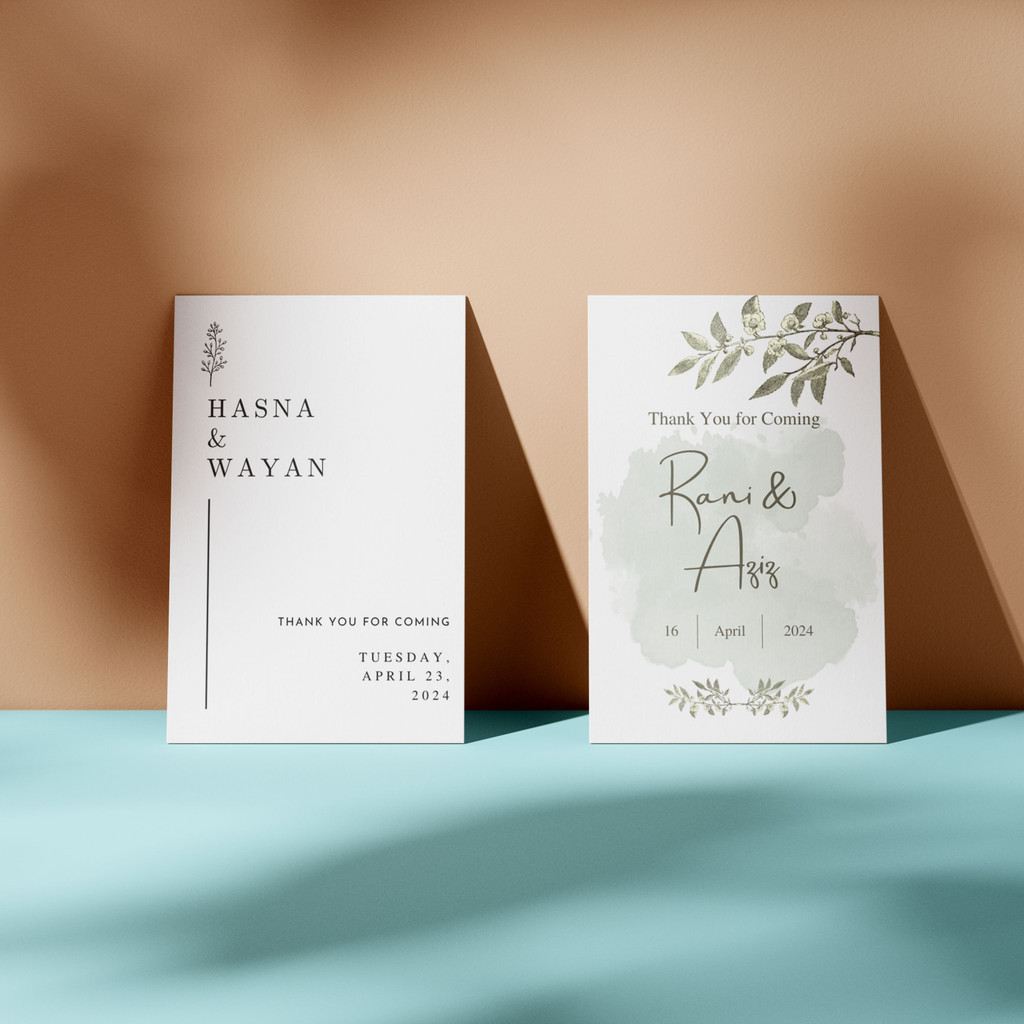 Aneka All Design Kartu Ucapan Terima Kasih Kartu Souvenir Kartu Pernikahan Kupon Souvenir Wedding