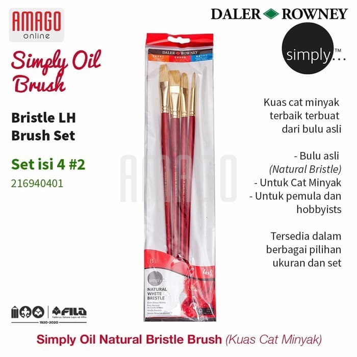 

DALER-ROWNEY Simply Oil Bristle LH Brush Set 4 pcs #2 - 216940401