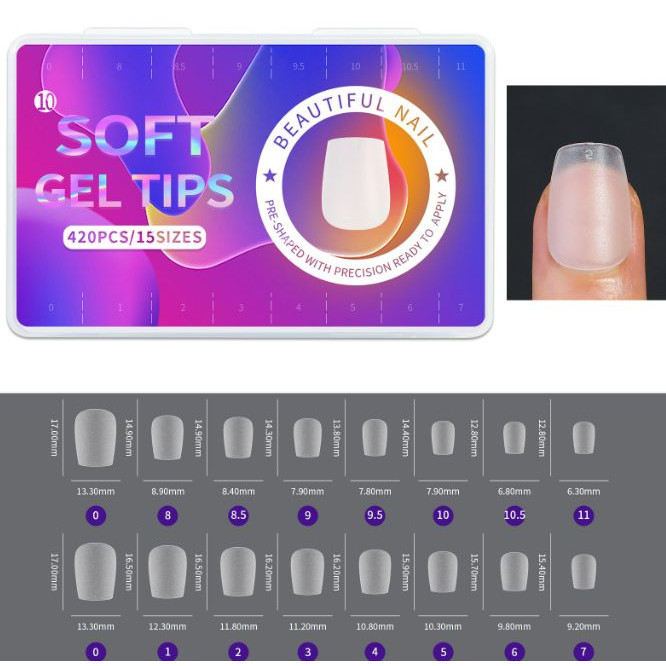 420 pcs SOFT TIPS GEL SET POLY GEL EXTENSION KUKU PALSU UV UNTUK NAIL ART DIY RAINBOW SOFT GEL TIP 4
