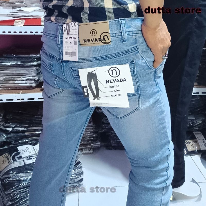 Celana Panjang Jeans pria Jean Dewasa  Melar  Nevada Bahan Melar