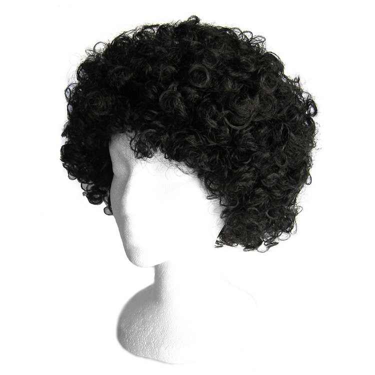 Wig Pendek Sintetis untuk Pria Wig Bermain Lucu Wig Rambut Sintetis untuk Pria Hitam