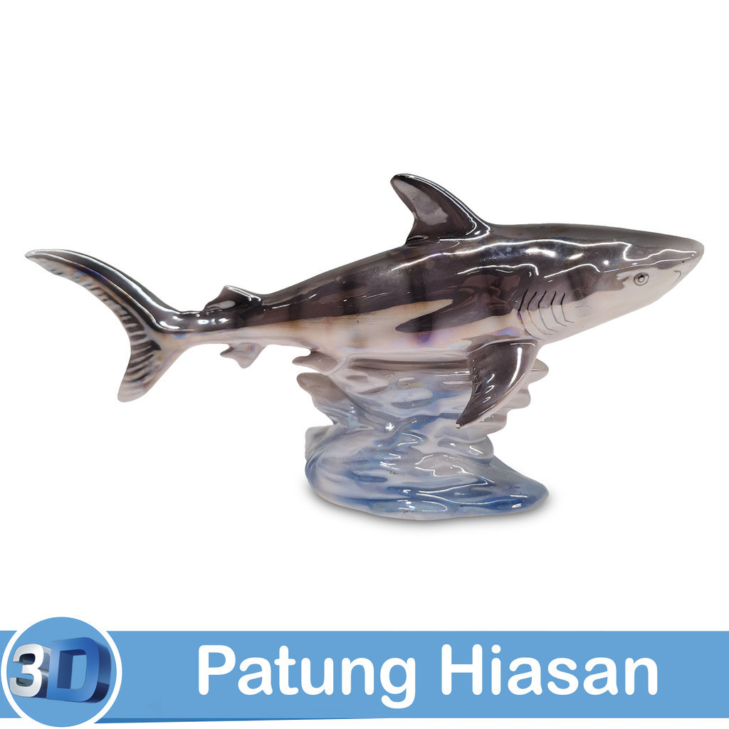 Good Spot Patung Hiasan Ikan Hiu Hitam Polystone Statue Pajangan EK-D9409
