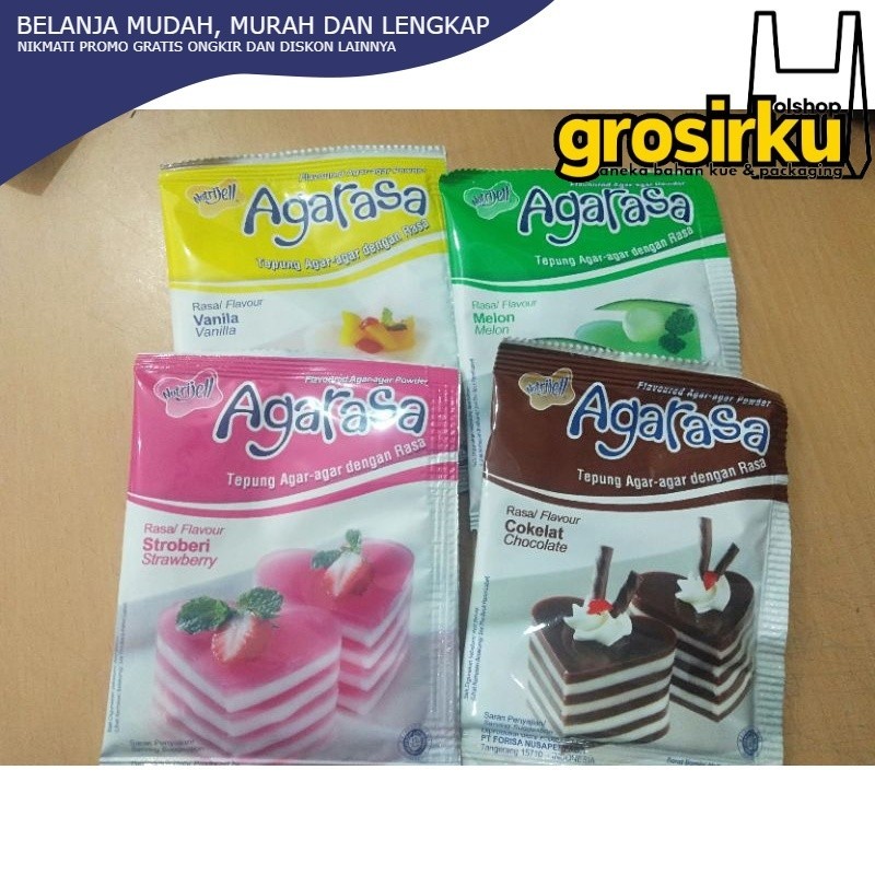 

AGARASA ( NUTRIJELL ) VANILA - MELON - COKLAT - STROBERI