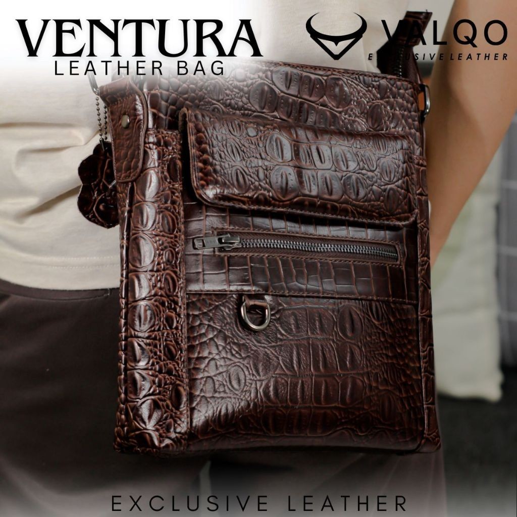 [VALQO] VENTURA Tas kulit sapi Selempang Slingbag Cowok Pria Laki-Laki