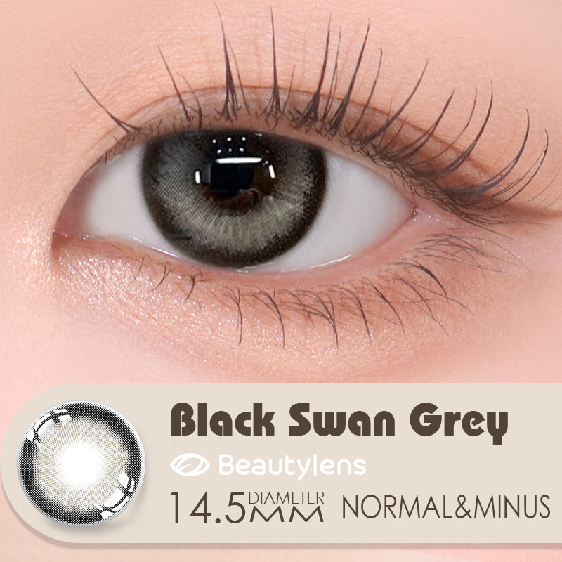 BEAUTYLENS Black Swan Grey 14.5mm Softlens Lensa normal&minus [0.00~-8.00] lensa kontak 6 bulan