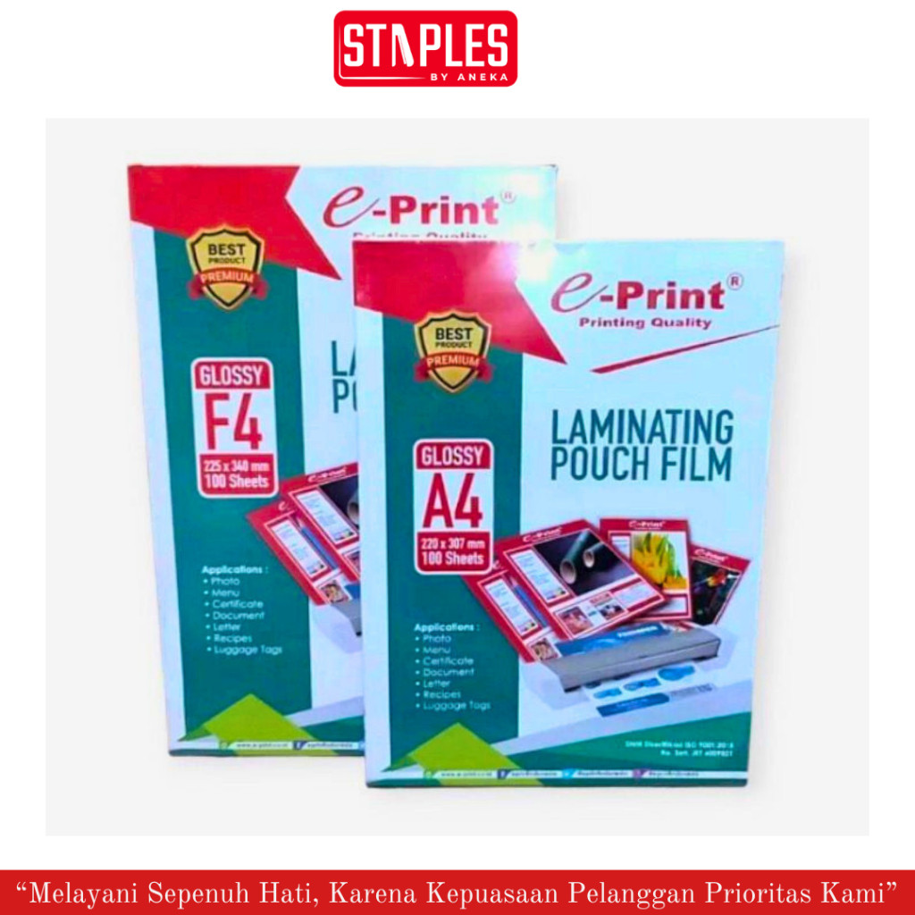 

Plastik Laminating / Laminating Pouch e-Print A4 / F4 ECO