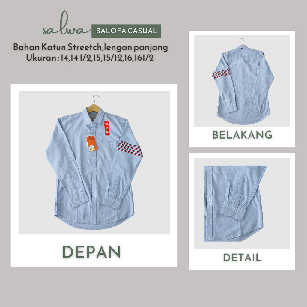 KEMEJA BALOFA CASUAL | KEMEJA KATUN PRIA DEWASA | KEMEJA TERBARU