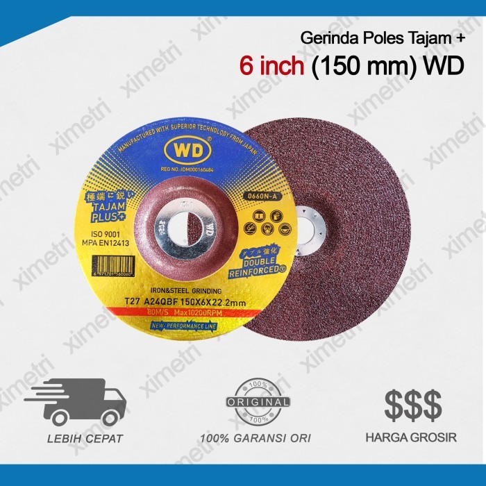 Mata Batu Gerinda Poles WD 6" / 6 inch x 6 mm Tajam Plus ORI