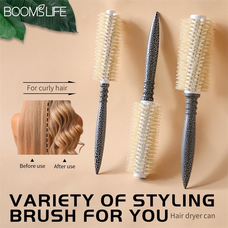 1PC Hot Sales Curly Hair Brush Wood Hair Brush For Womens Boar Bristle Hair Brush No Tangles Roller 