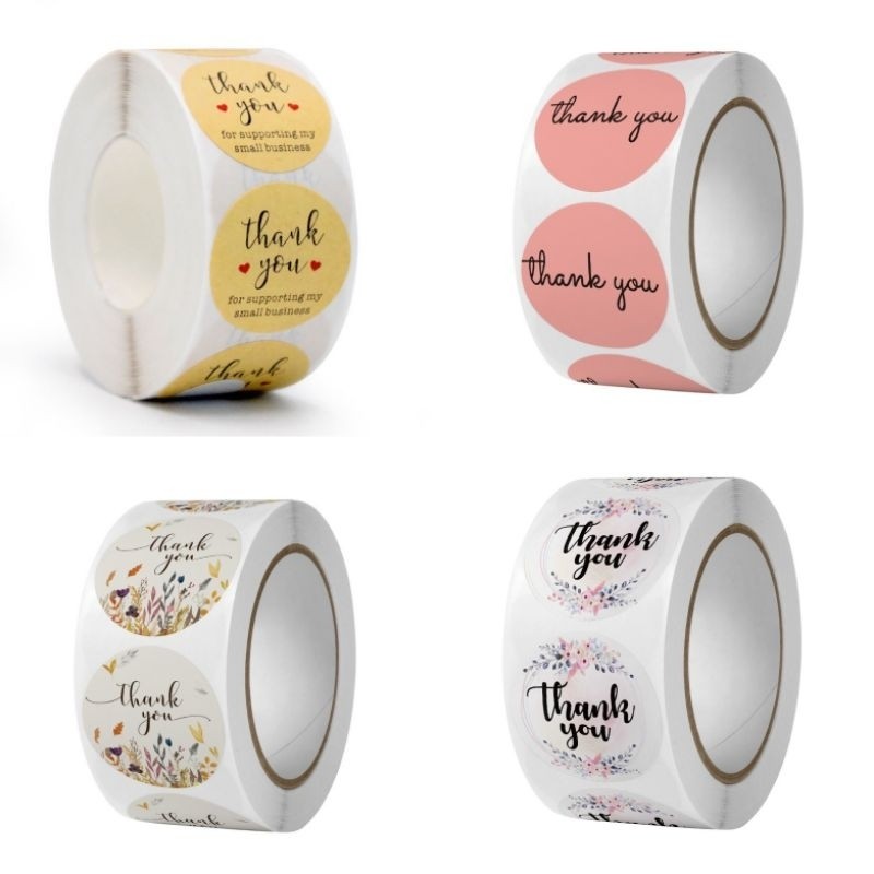 

KADO ±500 PCS STIKER ROLL THANK YOU STICKER TEMPEL DIY JUALAN TQ