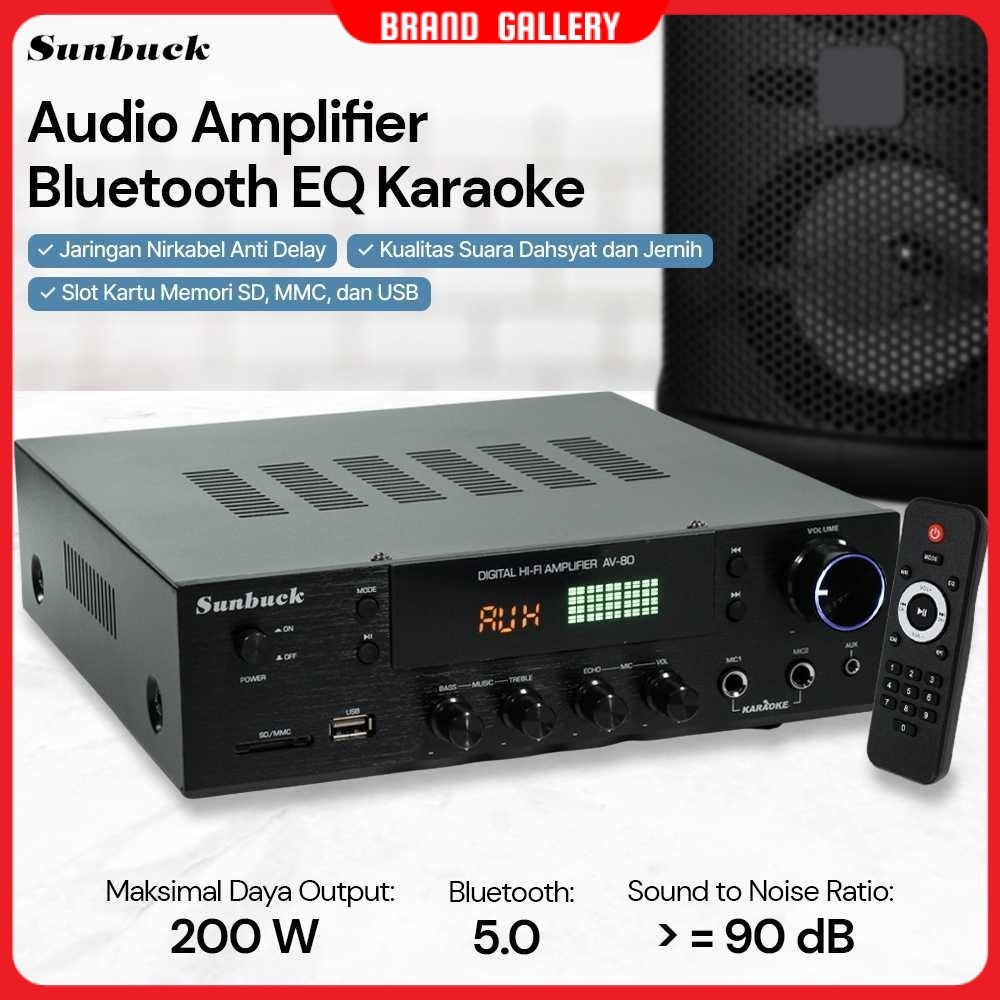 Sunbuck Audio Amplifier Bluetooth EQ Karaoke FM Radio 200W - AV-80