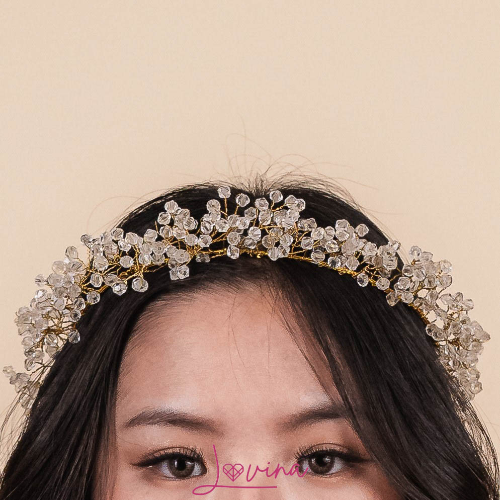 Lovina Vylene Headpiece Anting Aksesoris Mahkota Hijab Bando Berlian