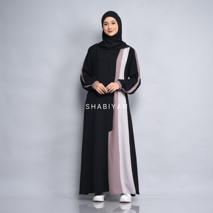 [BEST] Shabiyan 417 Gamis Remaja Polos Moscrepe Premium - Hitam, XS