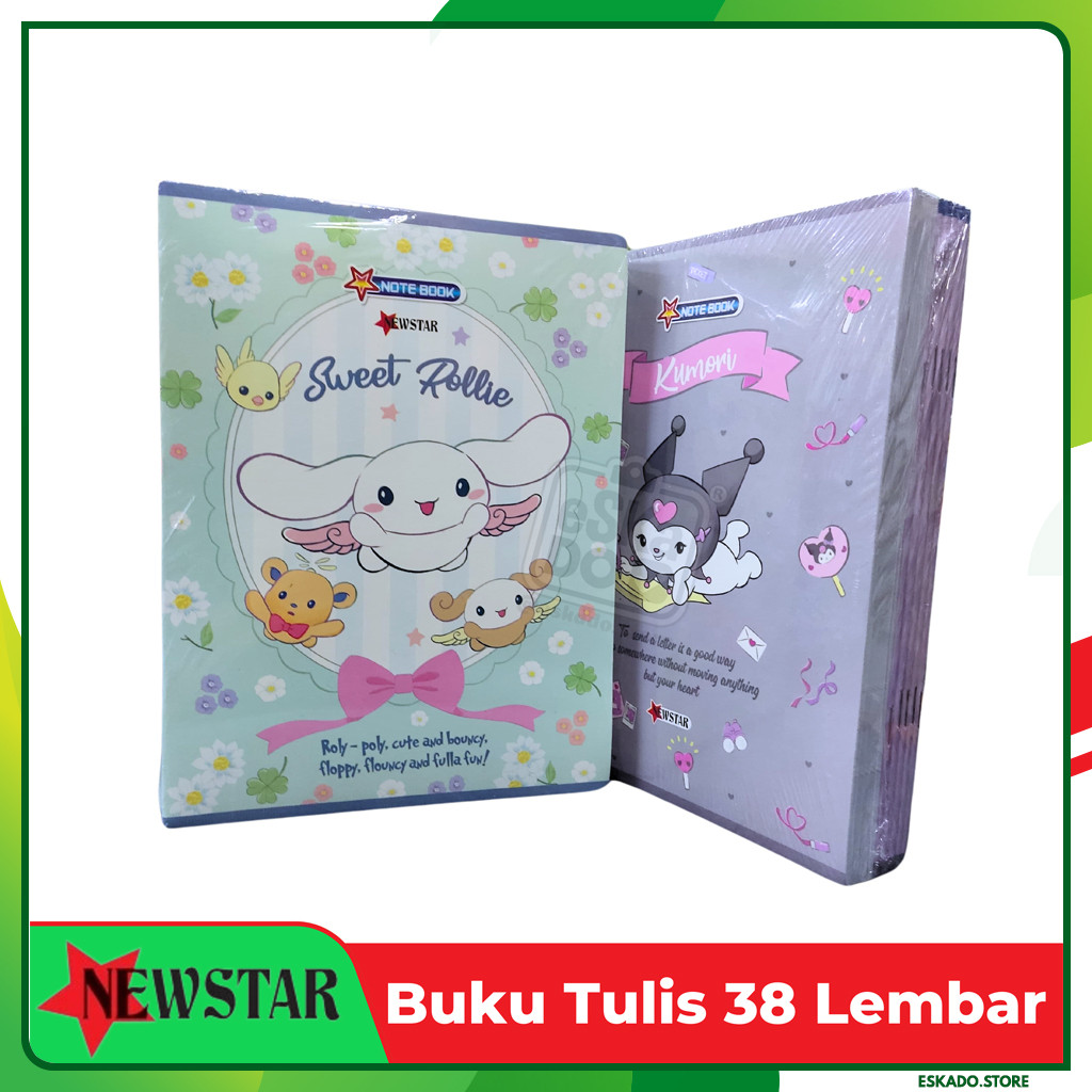 

Buku Tulis Quarto 38 Lembar / Buku Tulis New Star Motif Sanrio & Labuba JunDW
