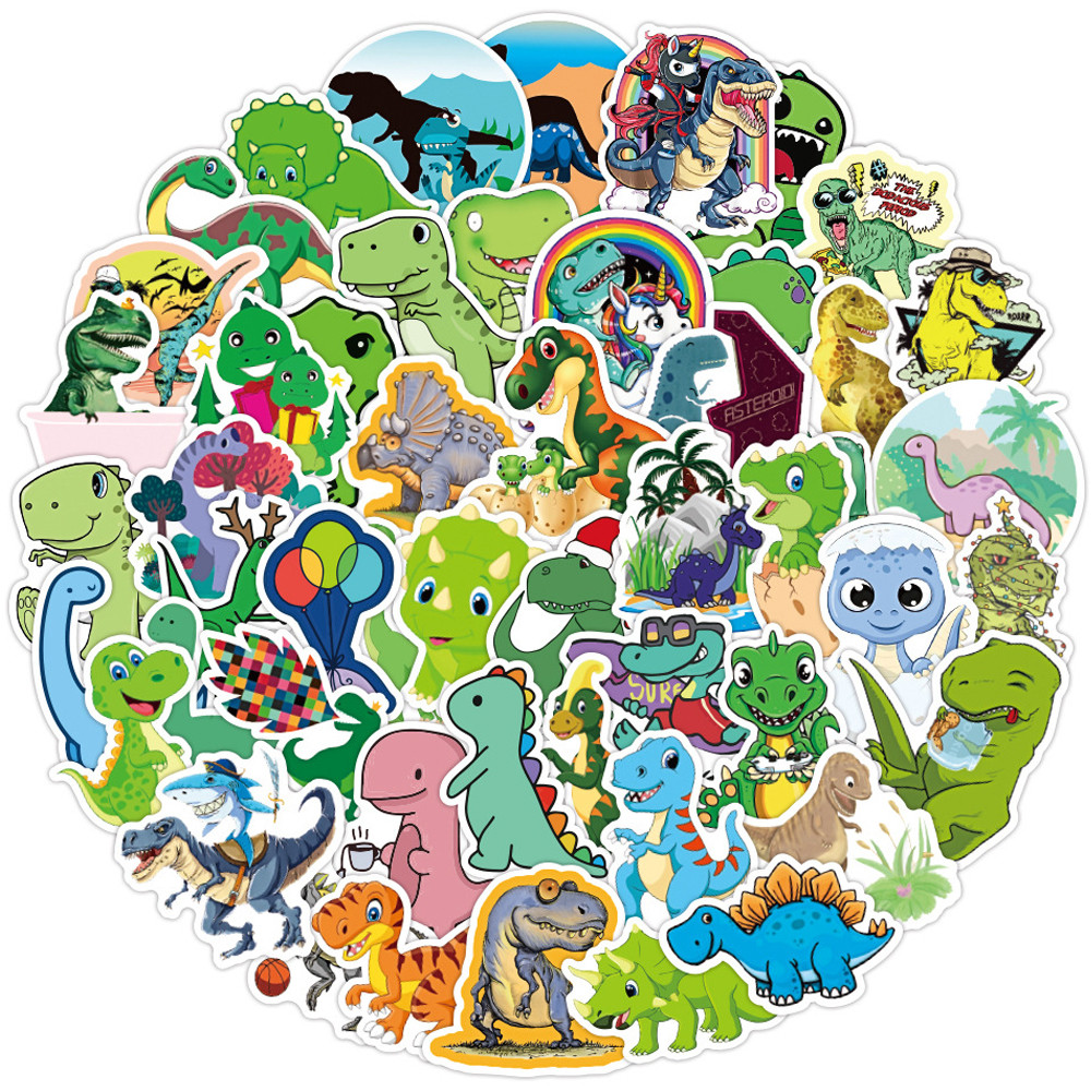 

10/30/50PCS Cute Dinosaur Waterproof Stickers Skateboard Fridge Guitar Laptop Classic Toy Graffiti Fun Sticker Decals for Kids