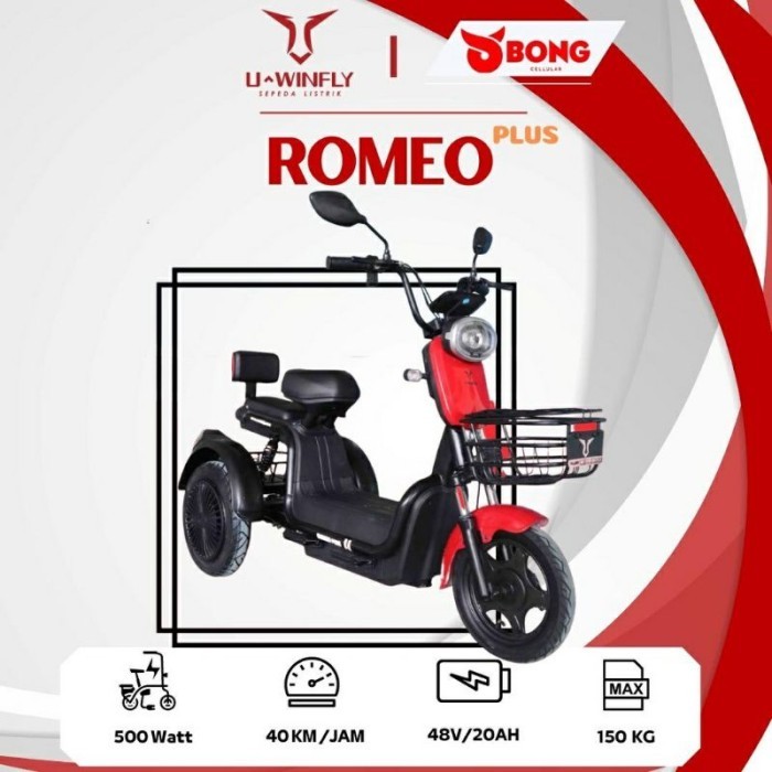 Promo SEPEDA LISTRIK RODA 3 ROMEO Plus UWINFLY H.KPP Murah