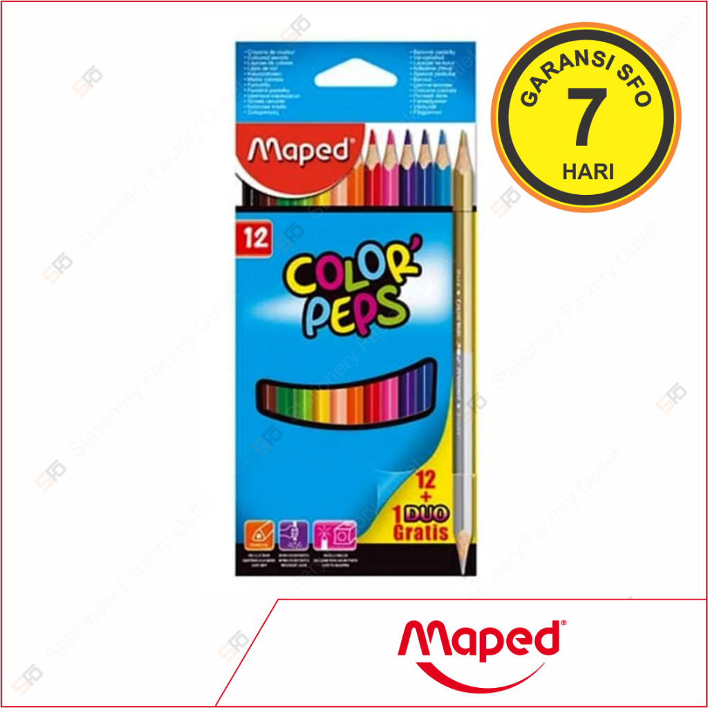 

Alat Tulis Murah Pensil Warna Maped isi 12 Color'peps - SFO Semarang Official