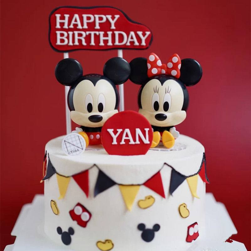 2PCS MINIATUR FIGURE SET MICKEY AND MINNIE MOUSE/CAKE TOPPER SET FIGURE KARAKTER MICKEY AND MINNIE M
