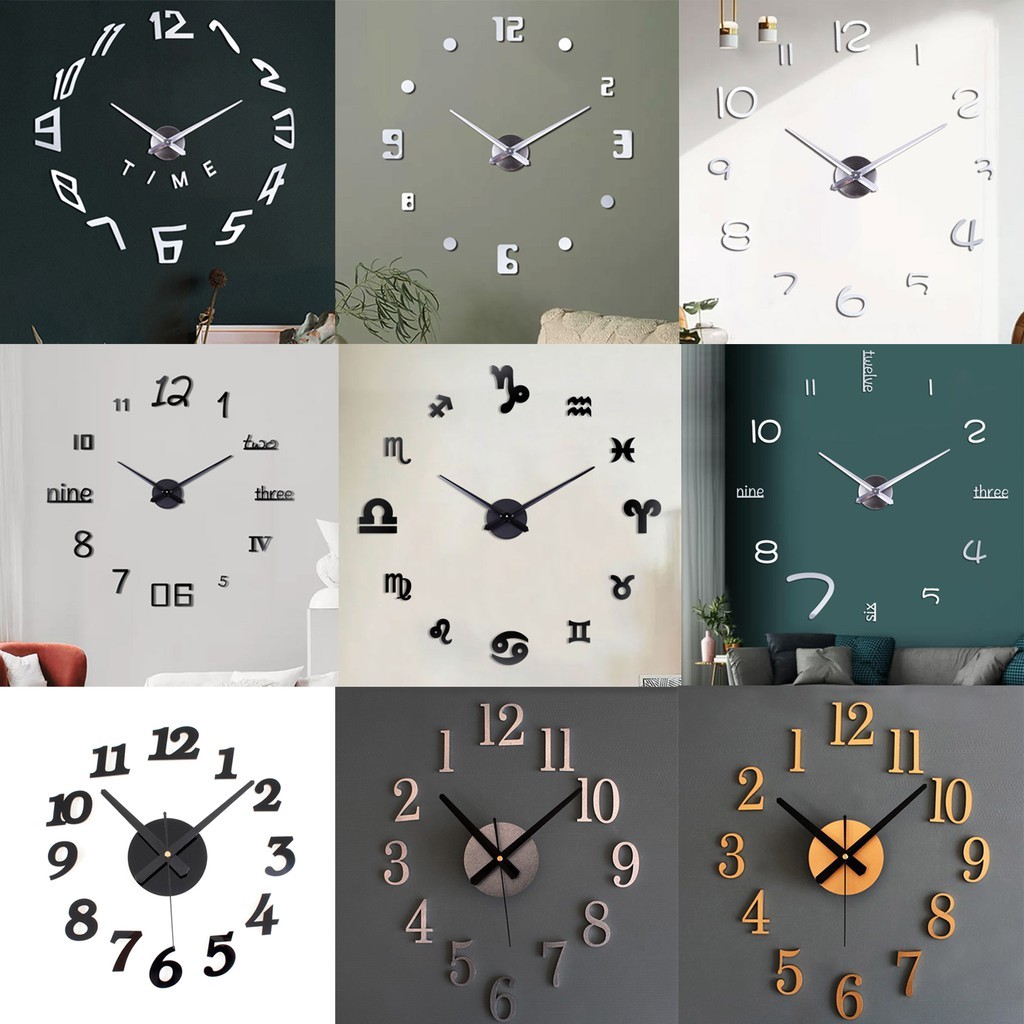 JAM DINDING 3D STIKER JAM DINDING DIGITAL 3D EMOYO | JAM AESTHETIC DEKORASI KAMAR RUANG TAMU BESAR D
