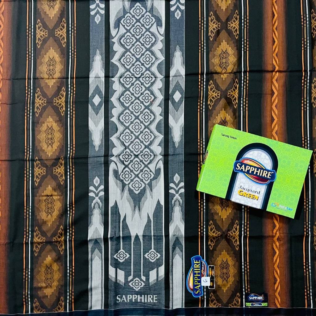 Sarung SAPPHIRE Jacquard GREEN dan SKD/SDF Motif Terbaru Elthaz