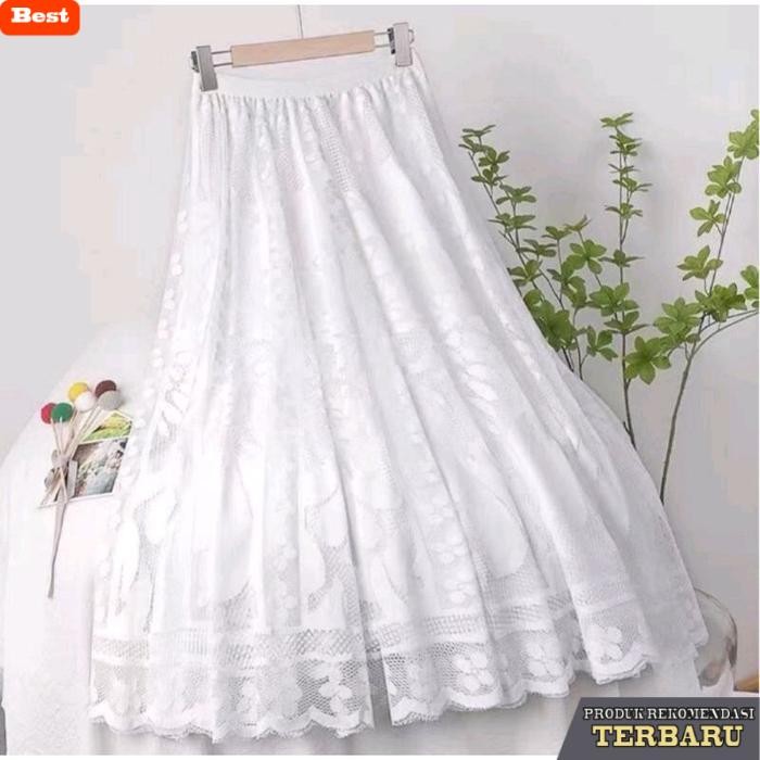 rok wanita kekinian Jesa Rok Brukat Renda Lace Panjang Wanita Import Premium Rok Brokat Brocade Skir
