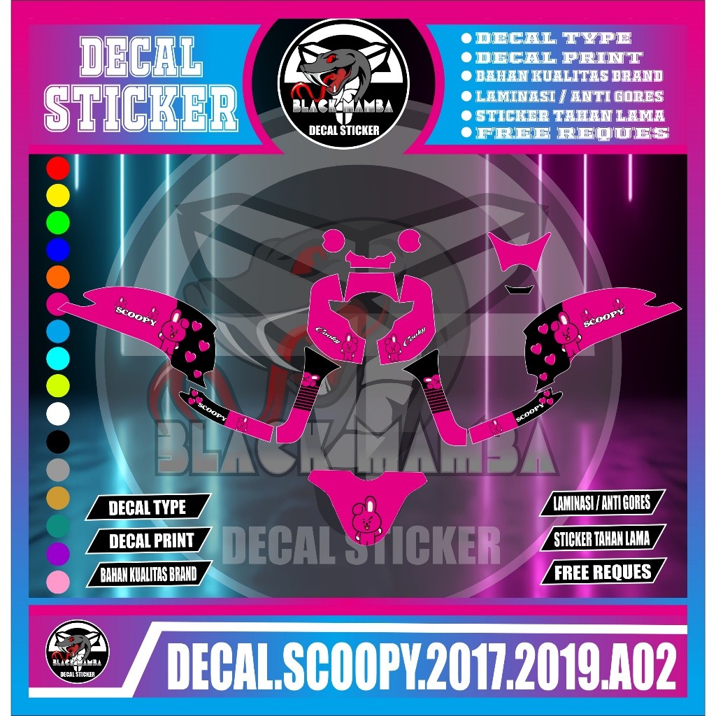 DECAL Sticker SCOOPY 2017 2019 variasi DECAL SCOOPY 2017 2019 code A02