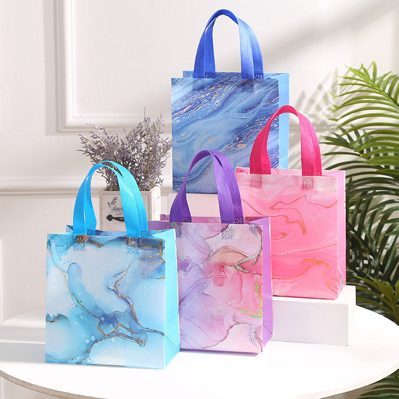 GOODIE BAG TAS SOUVENIR SPUNBOND KADO PESTA TAS SHOPPING  HAMPERS MOTIF MARBLE VINTAGE MEWAH