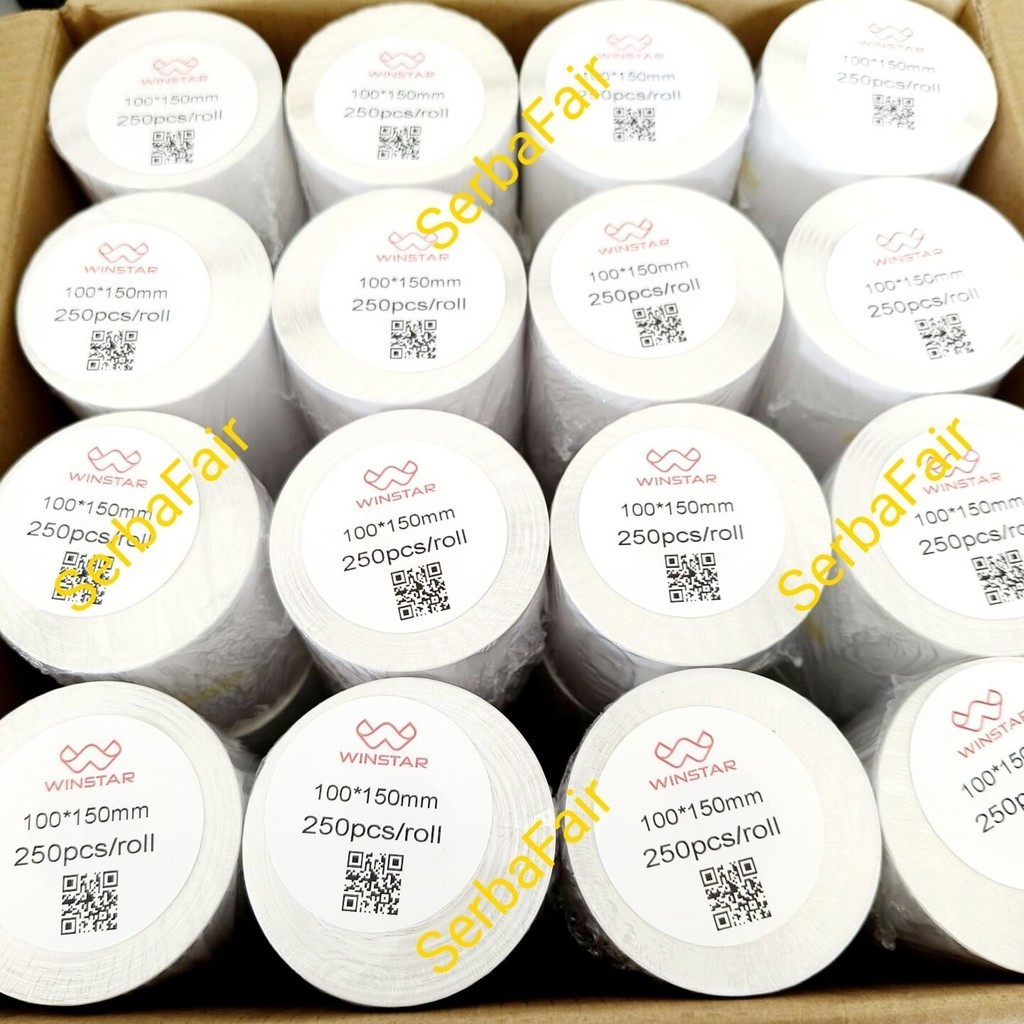 Label Barcode 100 x 150 Kertas Sticker Thermal Resi 100x150MM ISI 250 / WINSTAR ISI 250