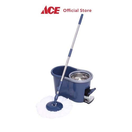 Ace Proclean Set Alat Pel Lantai Putar Dengan Ember 2 In 1 Biru Kain Pel Spinning Mop