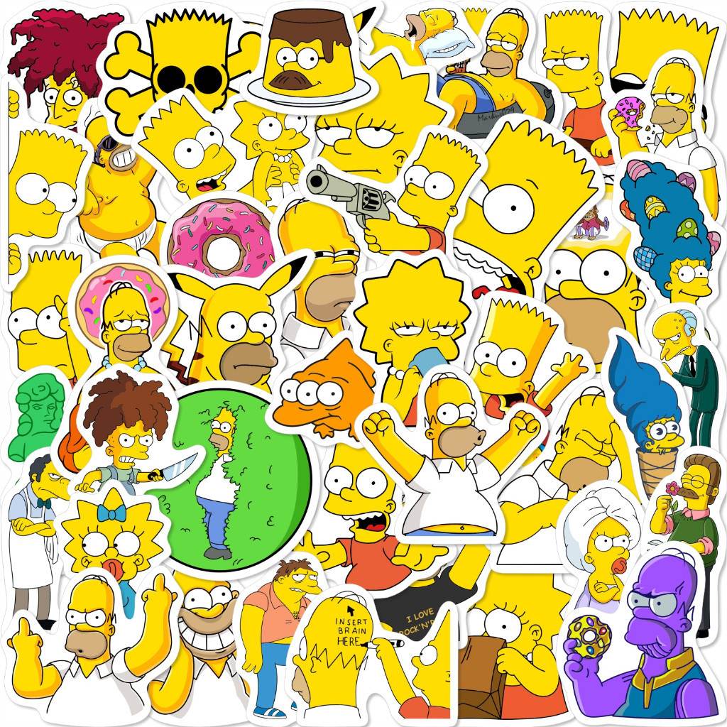 

50 PCS Stiker Pack Kartun The Simpson Aesthetic Untuk Case Laptop Tumbler Anti Air