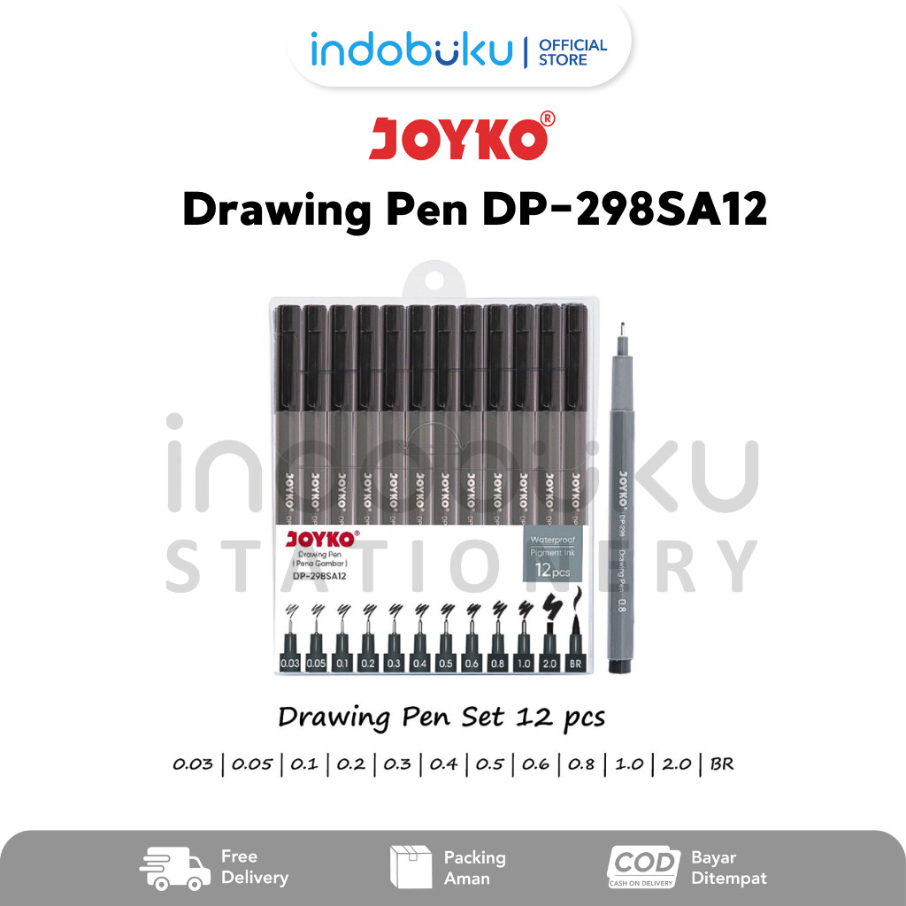 

Drawing Pen Pena Gambar Joyko DP-298 Waterproof Pigment Ink